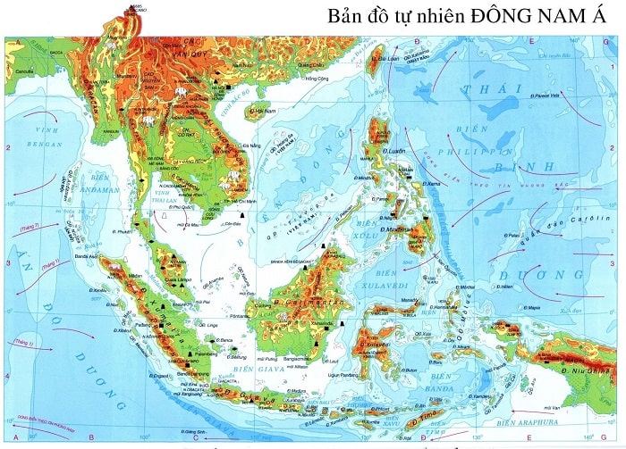 Bản đồ tự nhiên Đông Nam Á